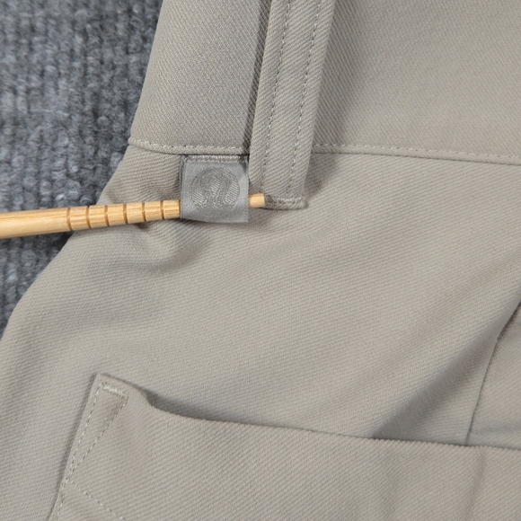 Lululemon Men’s ABC Slim Fit 5 Pocket Pant 33 Raw Linen Beige Warpstreme Khaki - Picture 8 of 8